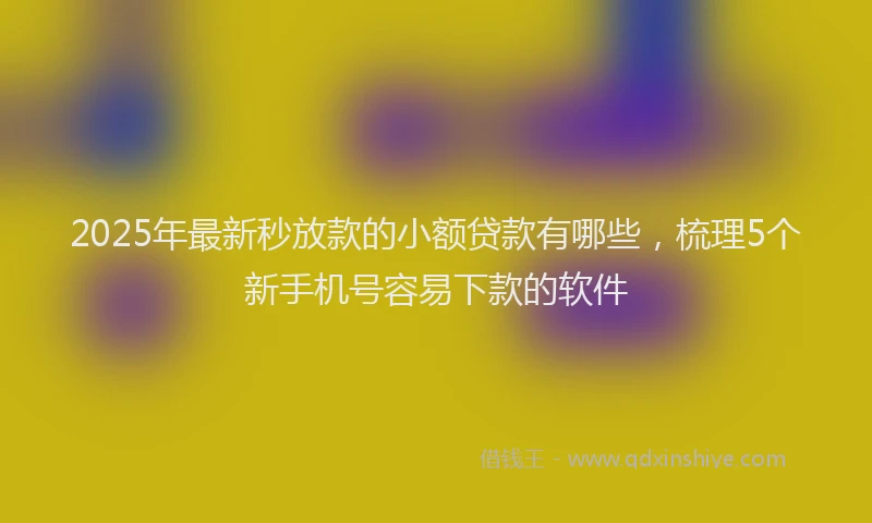 2025年最新秒放款的小额贷款有哪些，梳理5个新手机号容易下款的软件