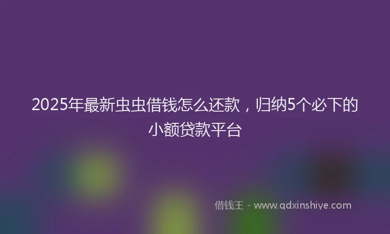2025年最新虫虫借钱怎么还款，归纳5个必下的小额贷款平台