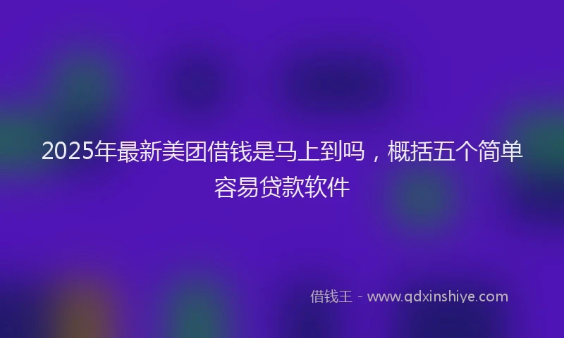 2025年最新美团借钱是马上到吗，概括五个简单容易贷款软件