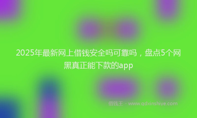 2025年最新网上借钱安全吗可靠吗，盘点5个网黑真正能下款的app