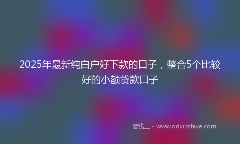 2025年最新纯白户好下款的口子，整合5个比较好的小额贷款口子