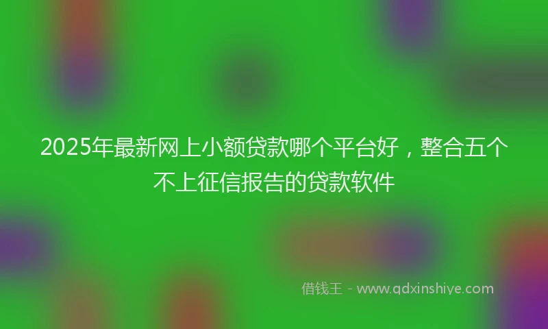 2025年最新网上小额贷款哪个平台好，整合五个不上征信报告的贷款软件