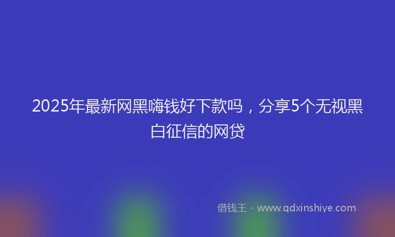 2025年最新网黑嗨钱好下款吗，分享5个无视黑白征信的网贷