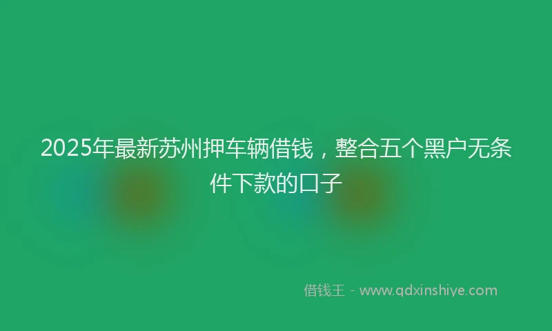 2025年最新苏州押车辆借钱，整合五个黑户无条件下款的口子