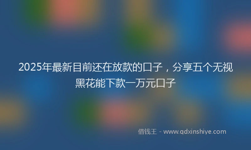 2025年最新目前还在放款的口子，分享五个无视黑花能下款一万元口子
