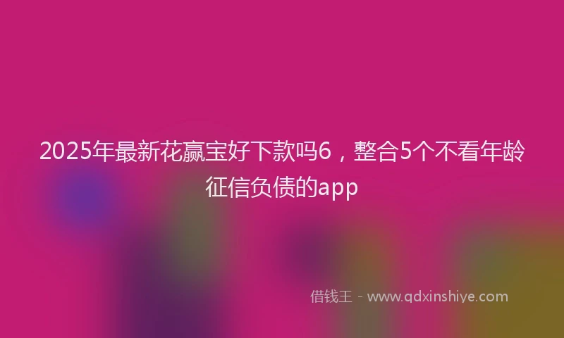 2025年最新花赢宝好下款吗6，整合5个不看年龄征信负债的app