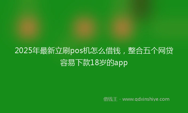 2025年最新立刷pos机怎么借钱，整合五个网贷容易下款18岁的app
