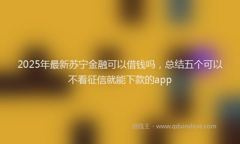 2025年最新苏宁金融可以借钱吗，总结五个可以不看征信就能下款的app