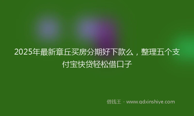 2025年最新章丘买房分期好下款么，整理五个支付宝快贷轻松借口子