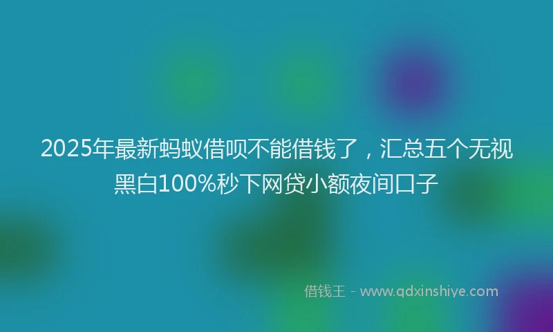 2025年最新蚂蚁借呗不能借钱了，汇总五个无视黑白100%秒下网贷小额夜间口子