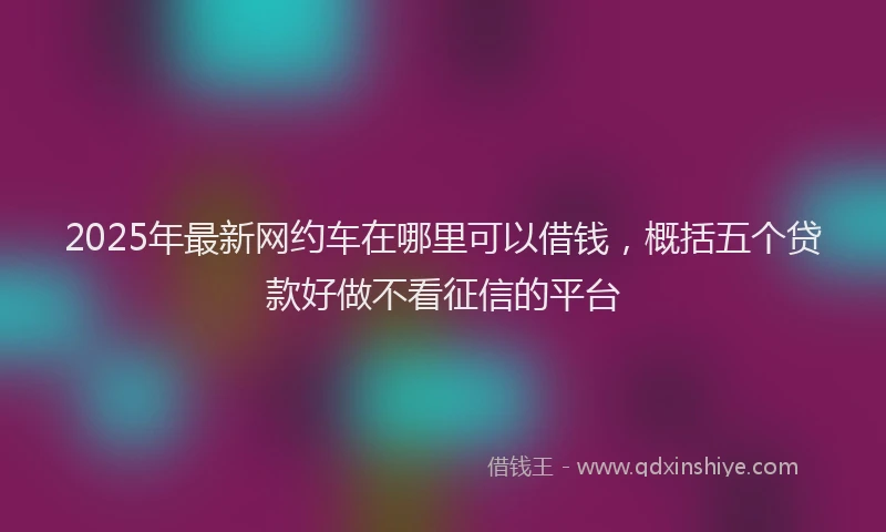 2025年最新网约车在哪里可以借钱，概括五个贷款好做不看征信的平台