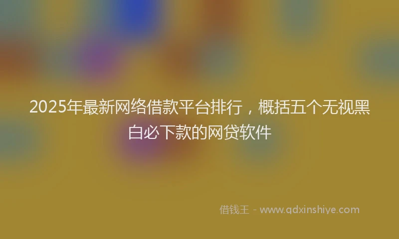 2025年最新网络借款平台排行，概括五个无视黑白必下款的网贷软件