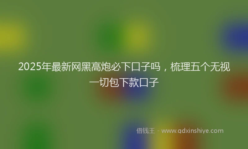 2025年最新网黑高炮必下口子吗，梳理五个无视一切包下款口子