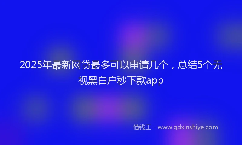 2025年最新网贷最多可以申请几个，总结5个无视黑白户秒下款app