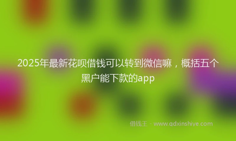 2025年最新花呗借钱可以转到微信嘛，概括五个黑户能下款的app