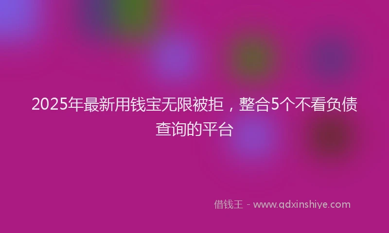 2025年最新用钱宝无限被拒，整合5个不看负债查询的平台