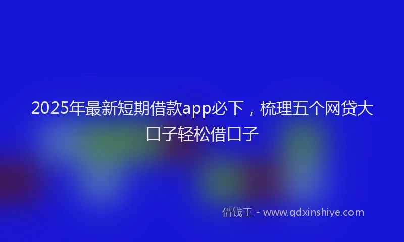 2025年最新短期借款app必下，梳理五个网贷大口子轻松借口子
