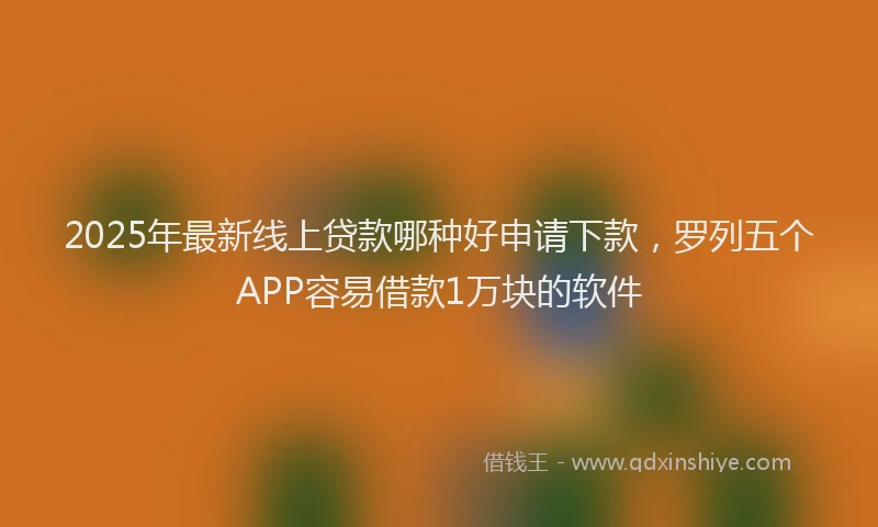 2025年最新线上贷款哪种好申请下款，罗列五个APP容易借款1万块的软件