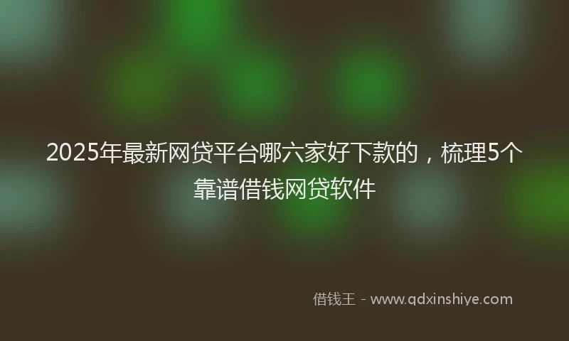 2025年最新网贷平台哪六家好下款的，梳理5个靠谱借钱网贷软件