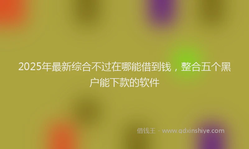 2025年最新综合不过在哪能借到钱，整合五个黑户能下款的软件