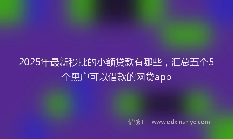 2025年最新秒批的小额贷款有哪些，汇总五个5个黑户可以借款的网贷app