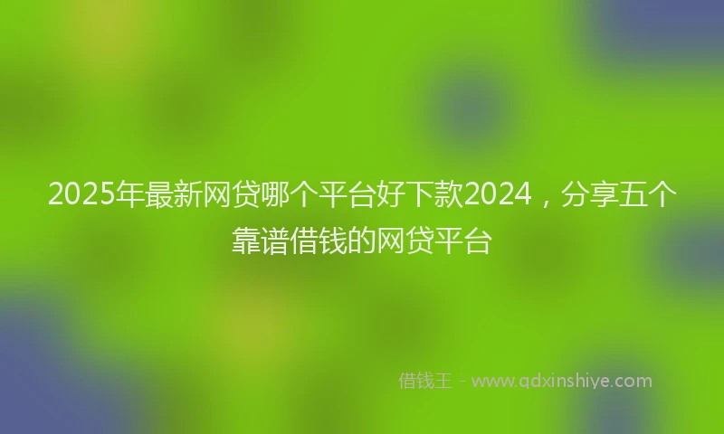 2025年最新网贷哪个平台好下款2024，分享五个靠谱借钱的网贷平台