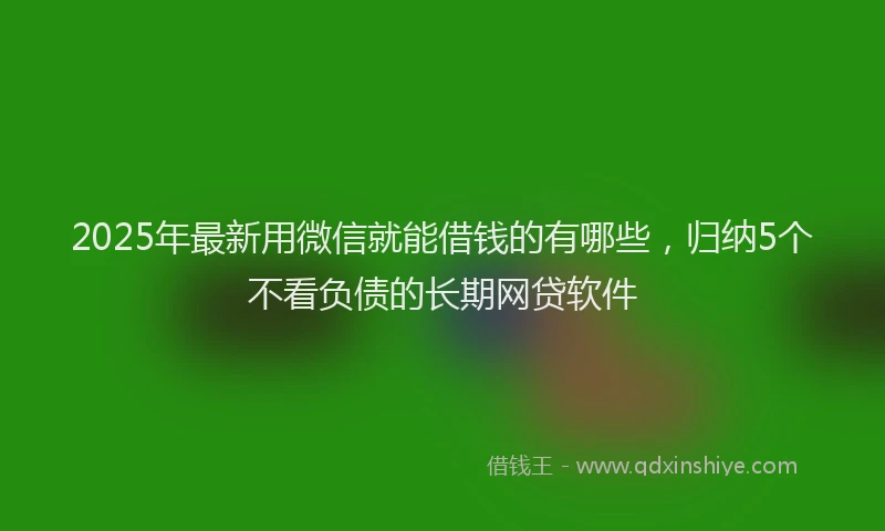 2025年最新用微信就能借钱的有哪些，归纳5个不看负债的长期网贷软件