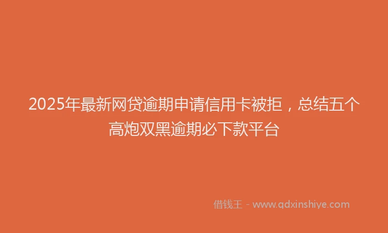 2025年最新网贷逾期申请信用卡被拒，总结五个高炮双黑逾期必下款平台