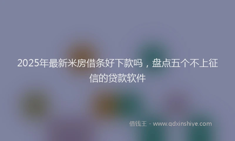 2025年最新米房借条好下款吗，盘点五个不上征信的贷款软件