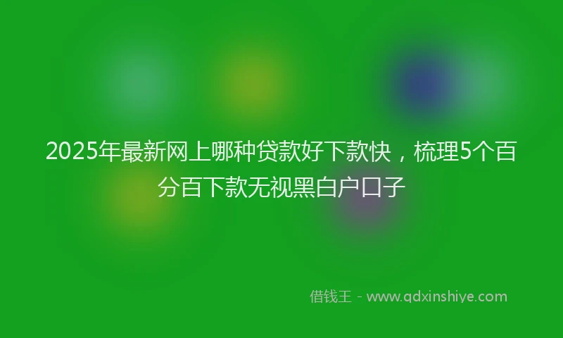 2025年最新网上哪种贷款好下款快，梳理5个百分百下款无视黑白户口子