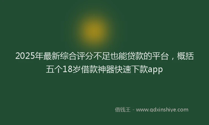 2025年最新综合评分不足也能贷款的平台，概括五个18岁借款神器快速下款app