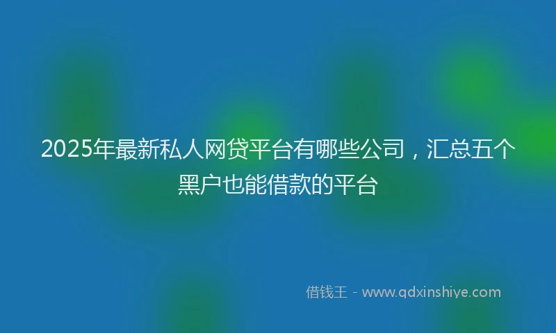 2025年最新私人网贷平台有哪些公司，汇总五个黑户也能借款的平台
