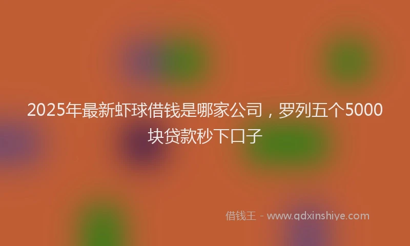 2025年最新虾球借钱是哪家公司，罗列五个5000块贷款秒下口子