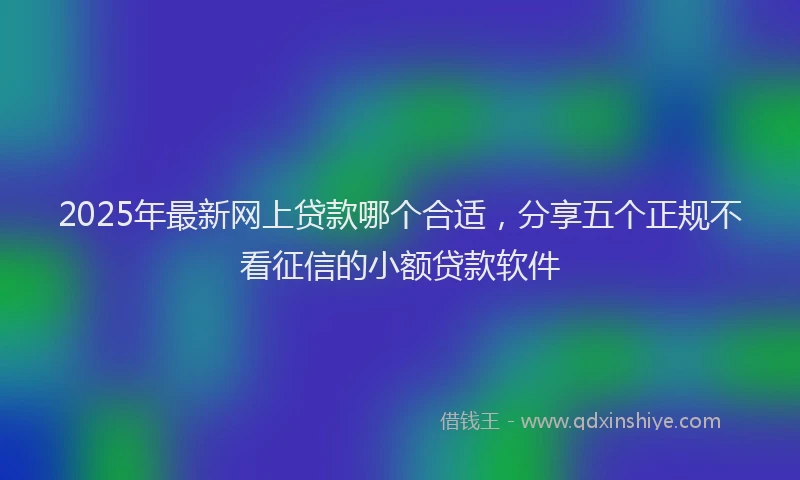 2025年最新网上贷款哪个合适，分享五个正规不看征信的小额贷款软件