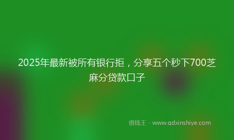 2025年最新被所有银行拒，分享五个秒下700芝麻分贷款口子