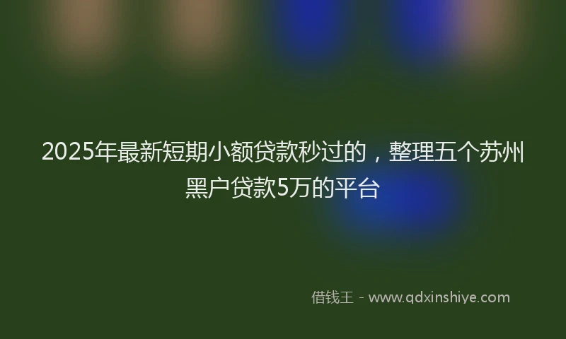 2025年最新短期小额贷款秒过的，整理五个苏州黑户贷款5万的平台