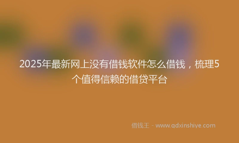 2025年最新网上没有借钱软件怎么借钱，梳理5个值得信赖的借贷平台