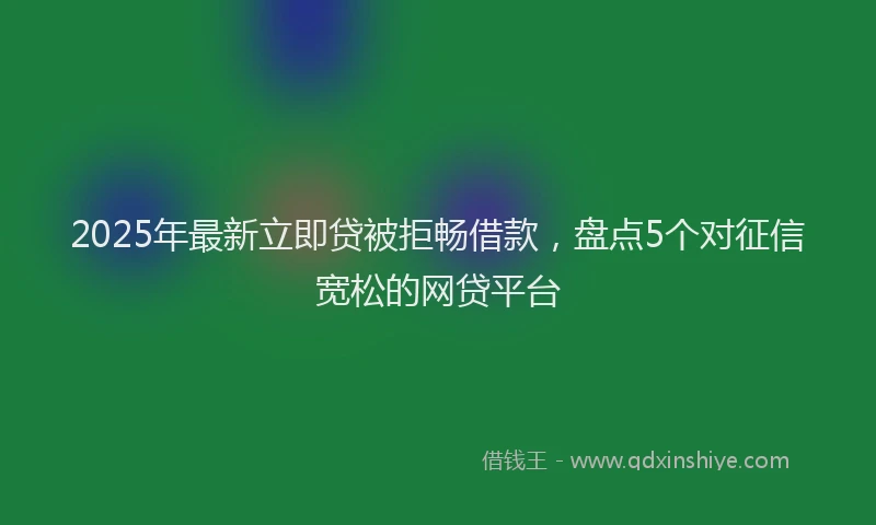 2025年最新立即贷被拒畅借款，盘点5个对征信宽松的网贷平台