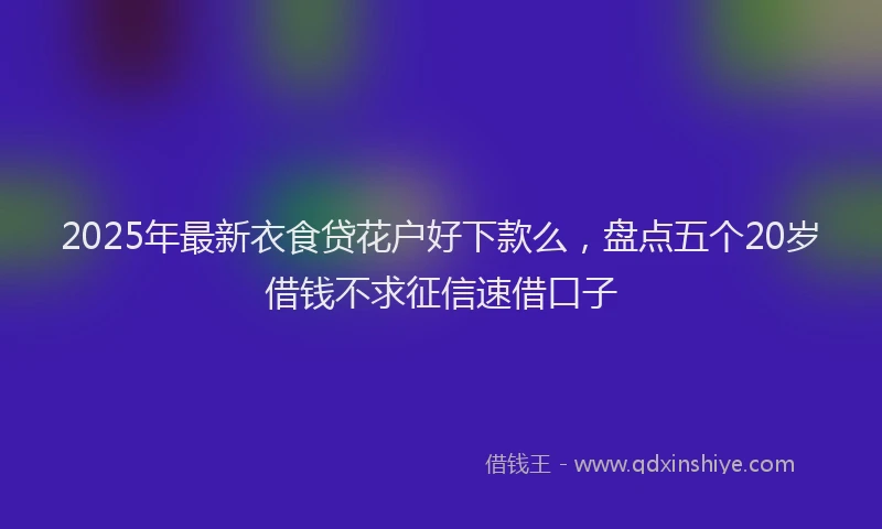 2025年最新衣食贷花户好下款么，盘点五个20岁借钱不求征信速借口子