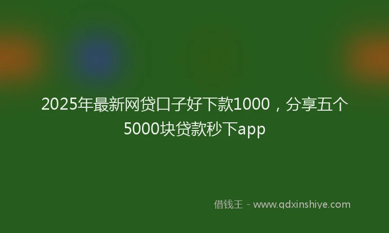 2025年最新网贷口子好下款1000，分享五个5000块贷款秒下app