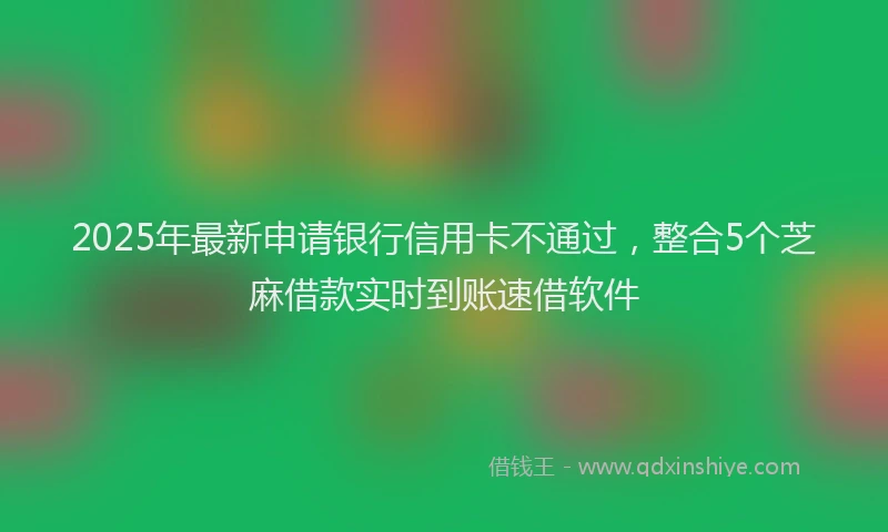 2025年最新申请银行信用卡不通过，整合5个芝麻借款实时到账速借软件