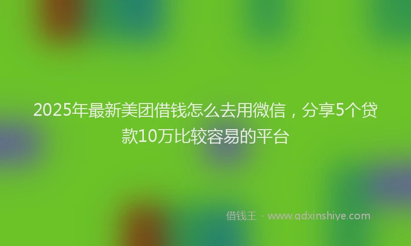 2025年最新美团借钱怎么去用微信，分享5个贷款10万比较容易的平台