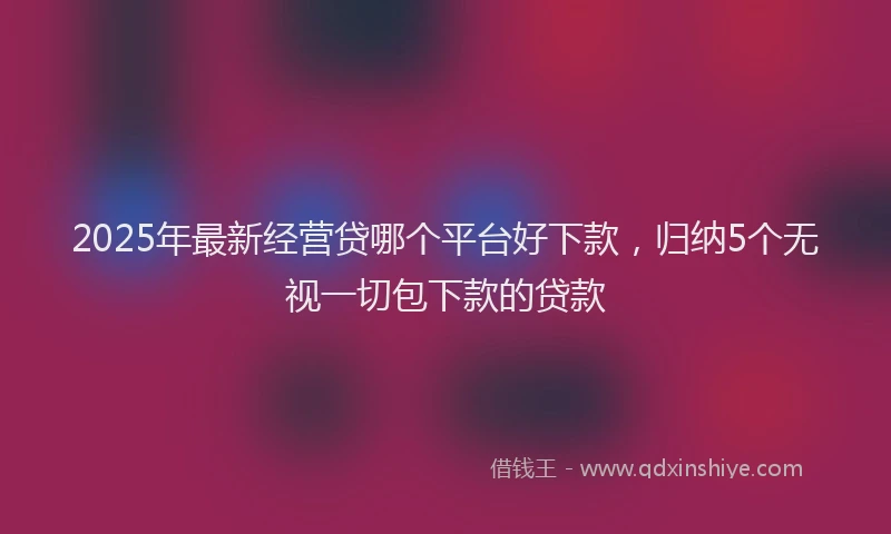 2025年最新经营贷哪个平台好下款，归纳5个无视一切包下款的贷款