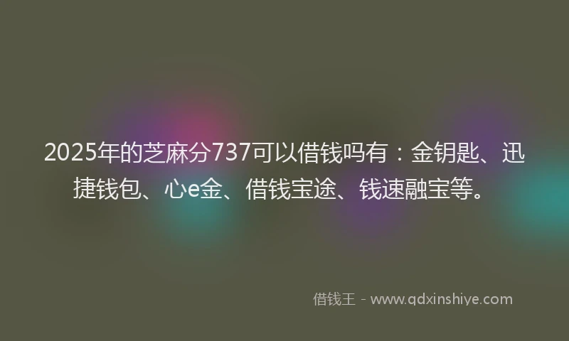 2025年的芝麻分737可以借钱吗有：金钥匙、迅捷钱包、心e金、借钱宝途、钱速融宝等。