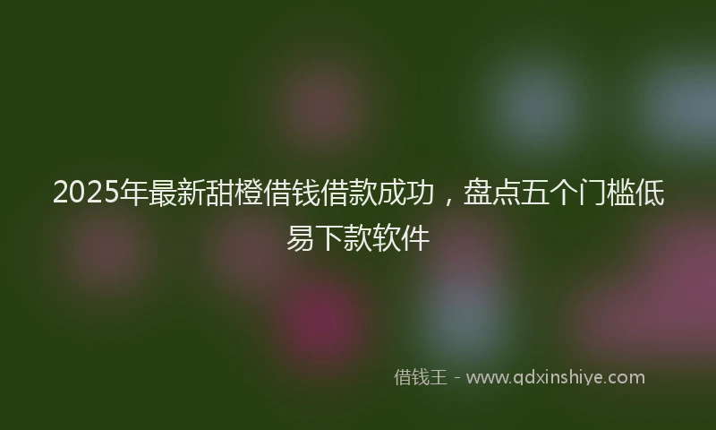2025年最新甜橙借钱借款成功，盘点五个门槛低易下款软件