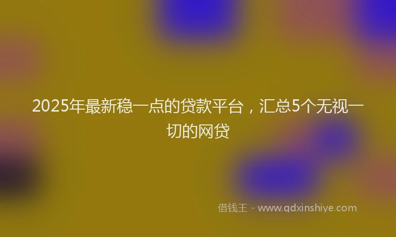 2025年最新稳一点的贷款平台，汇总5个无视一切的网贷