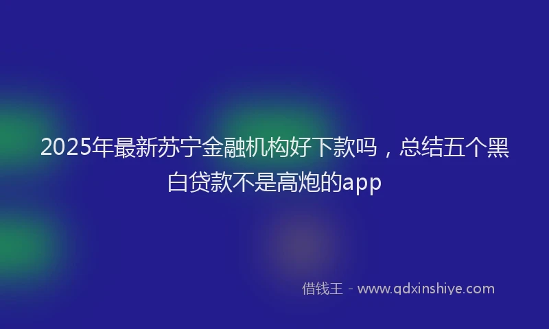 2025年最新苏宁金融机构好下款吗，总结五个黑白贷款不是高炮的app
