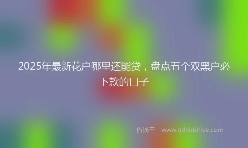 2025年最新花户哪里还能贷，盘点五个双黑户必下款的口子