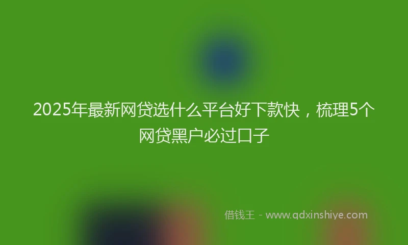 2025年最新网贷选什么平台好下款快，梳理5个网贷黑户必过口子