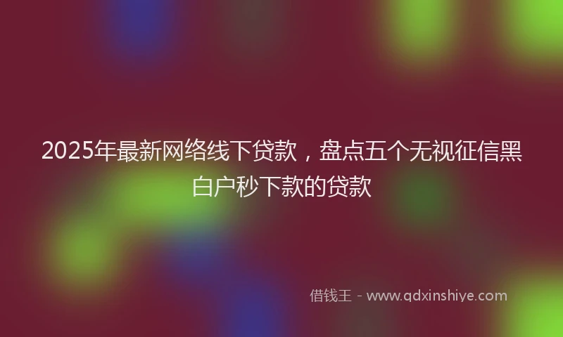 2025年最新网络线下贷款，盘点五个无视征信黑白户秒下款的贷款